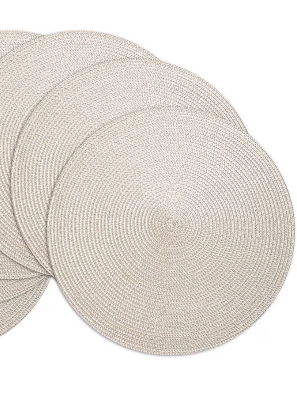Neutral Woven Round Placemat Set - Cream